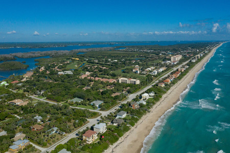 overhead view of brevard county coastline